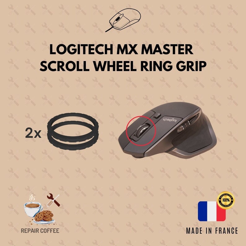 Set of 4 Scroll Wheel Grips for Logitech MX Master Replacement Parts image 1