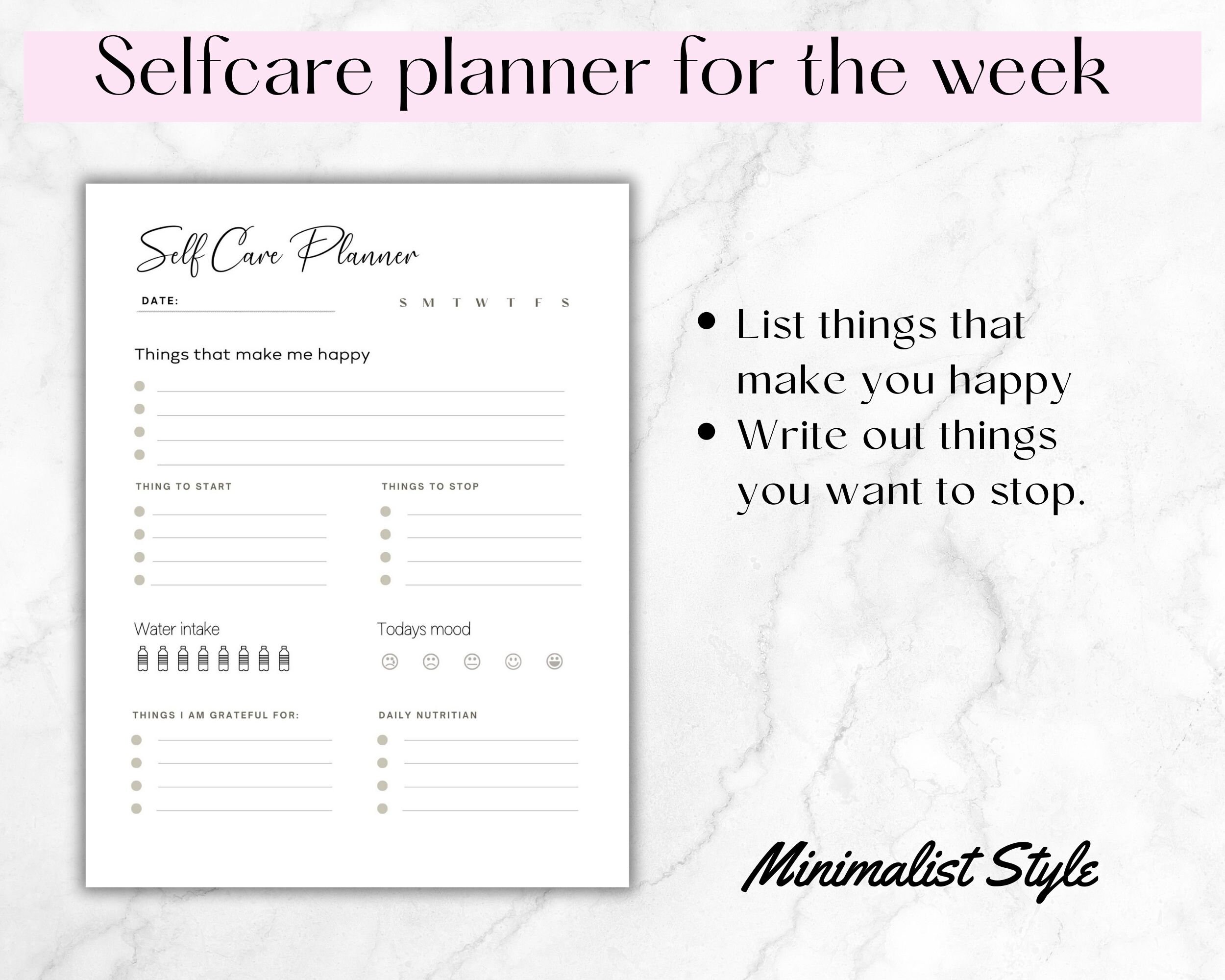 Self-care Planner Printable or Digital - Etsy