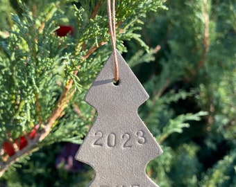 Customized Leather Christmas tree ornament