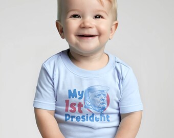 Mon 1er président : T-shirt bébé sage, t-shirt bébé Donald Trump, t-shirt Trump, t-shirt en jersey Trump, t-shirt en jersey mignon, cadeau pour bébé