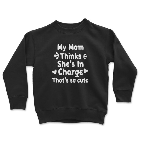 I'm In Charge Youth Crewneck, Sweatshirt with saying, Cute design youth sweatshirt, Fashion youth sweatshirt, Funny words design shirt