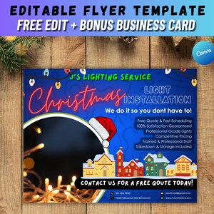 Christmas Light Installation Service Flyer, DIY Canva Editable ...