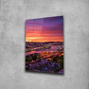 Abstract City Wall Art , Tempered Glass Wall Art , Glass Printing , High Quality , Wall Hanging , Glassware  , Birthday Gift