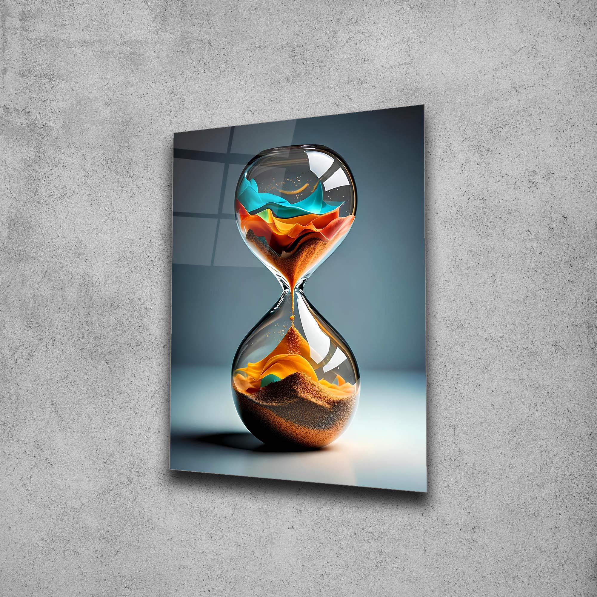 Hourglass Wall Art, Tempered Glass Wall Art, Glass Printing, High Quality, Wall Hanging , Glassware  , Modern Wall Art , Birthday Gift