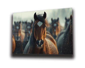 Horse Wall Art , Tempered Glass Wall Art , Glass Printing , High Quality , Home Decor , Office Wall Art , Housewarming Gift