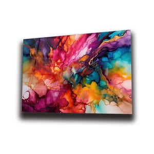 Art mural en marbre coloré , Art mural en verre trempé , Impression sur verre , Haute qualité , Suspension murale , Verrerie , Cadeau d'anniversaire