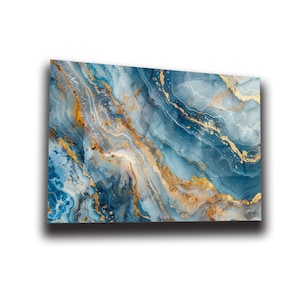 Blue Marble Wall Art , Tempered Glass Wall Art , Glass Printing , High Quality , Wall Hanging , Glassware  , Birthday Gift