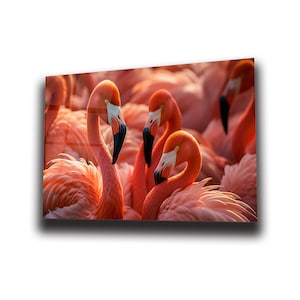 Flamingo Wall Art , Tempered Glass Wall Art , Glass Printing , High Quality , Home Decor , Office Wall Art , Housewarming Gift