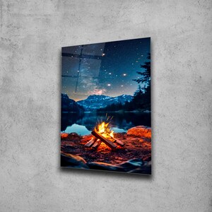 Burning Fire Wall Art , Tempered Glass Wall Art , Glass Printing , High Quality , Wall Hanging , Glassware  , Birthday Gift