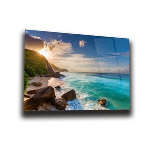 Seascape Wall Art , Tempered Glass Wall Art , Glass Printing , High Quality , Wall Hanging , Glassware  , Birthday Gift