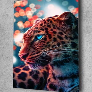 Panther Wall Art , Tempered Glass Wall Art , Glass Printing , High Quality , Wall Hanging , Glassware  , Birthday Gift