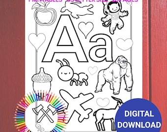 26 Printable Alphabet Coloring Pages Worksheets for Kids: Preschool - Kindergarten Homeschool