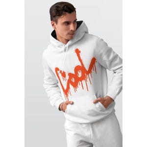 Cool Graffiti Hoodie, Spray Paint Drip Hoodie, Red Orange Streetwear Hoodie, Urban Art Hoodie for Me