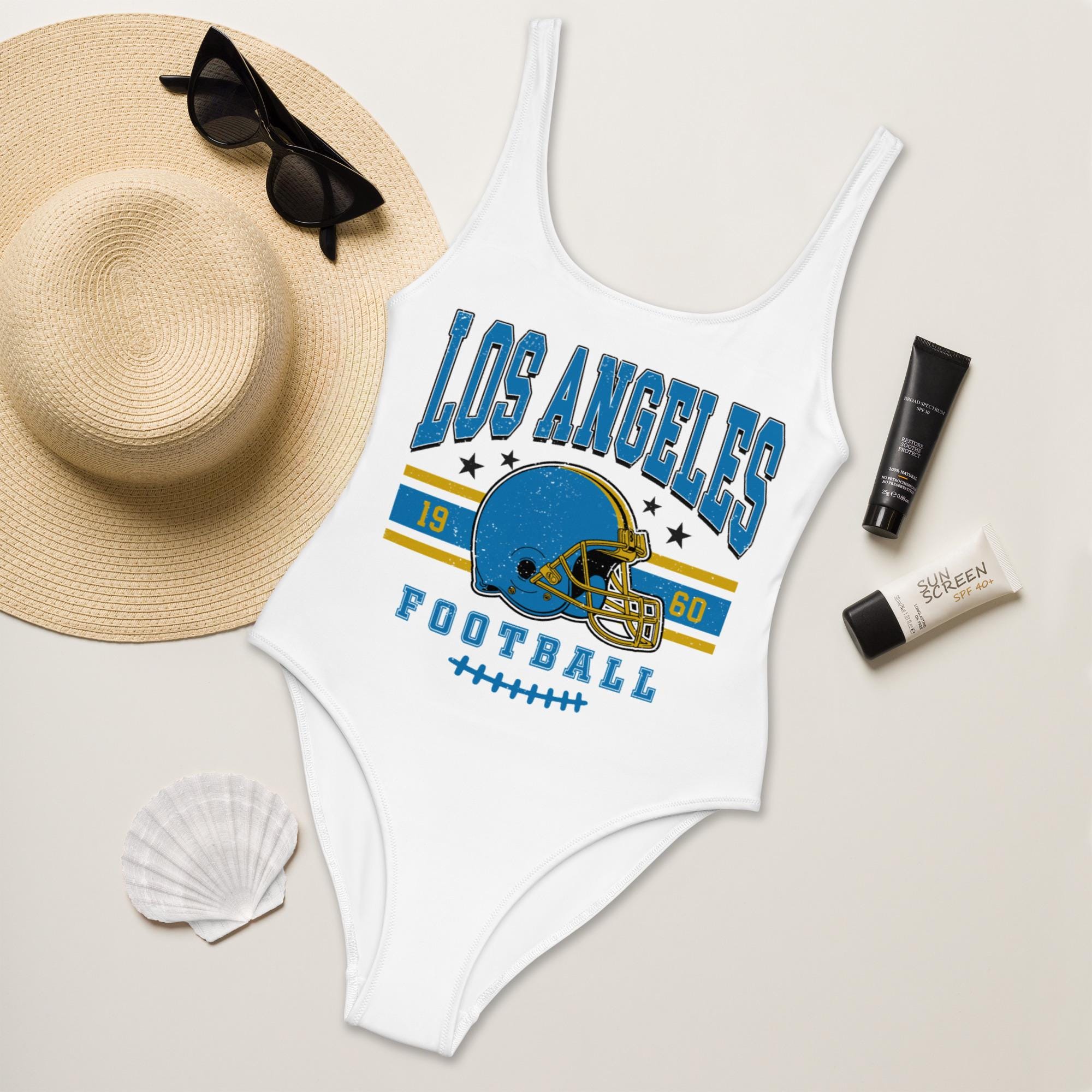 Discover Los Angeles Football Womens Swimsuit, Game Day Swimwear, Beach Party Swimsuit