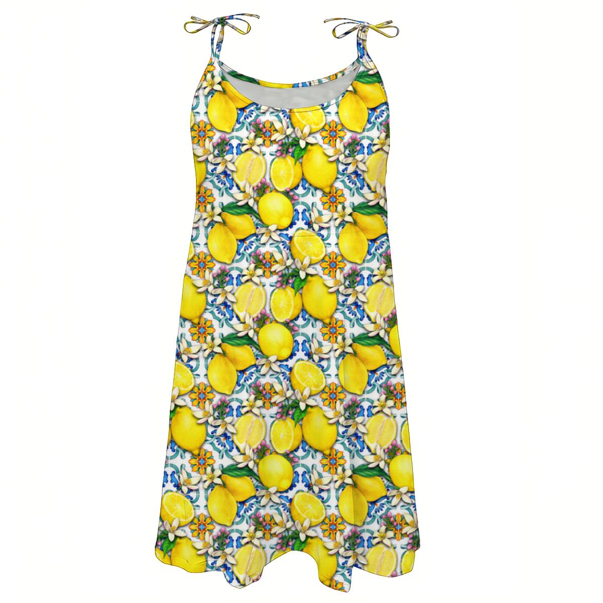 day dress in lemon yellow cotton with stylized sunflower print Sunflowers, sunshine, and @monica_pinuplady in our Mollie dresssome looks were made to brighten absolutely everything #VintageInspired #RetroFashion #VintageVibes