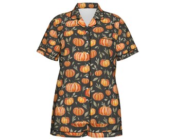 Women’s Halloween Pajama Set, Spooky Sleepwear, Cozy Fall PJs, Halloween Themed Lounge Set, Cute Hal