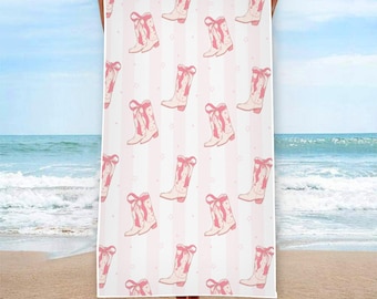 Asciugamano da spiaggia per addio al nubilato con tema "Western Cowgirl", telo da piscina per sposa o damigella d'onore, regalo per festa del rodeo