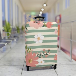 Floral Travel Luggage Cover - Stylish Suitcase Protector for Vacation, Gift for Travelers, Holiday Travel Accessories, Flower Pattern