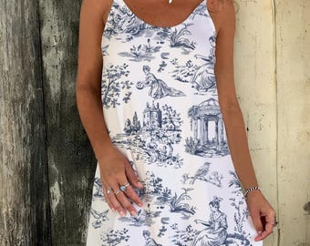 Whimsical Print Sundress, Boho Fantasy Style