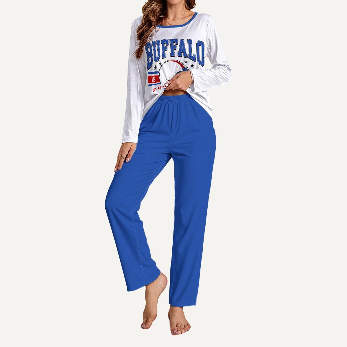 Buffalo Pajama Set, Game Day Lounge Set, Buffalo Sports Fan Sleepwear ...