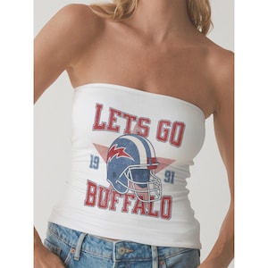 Buffalo Football Women’s Tube Top, Football Fan Crop Top, Game Day Outfit,  Sports Apparel