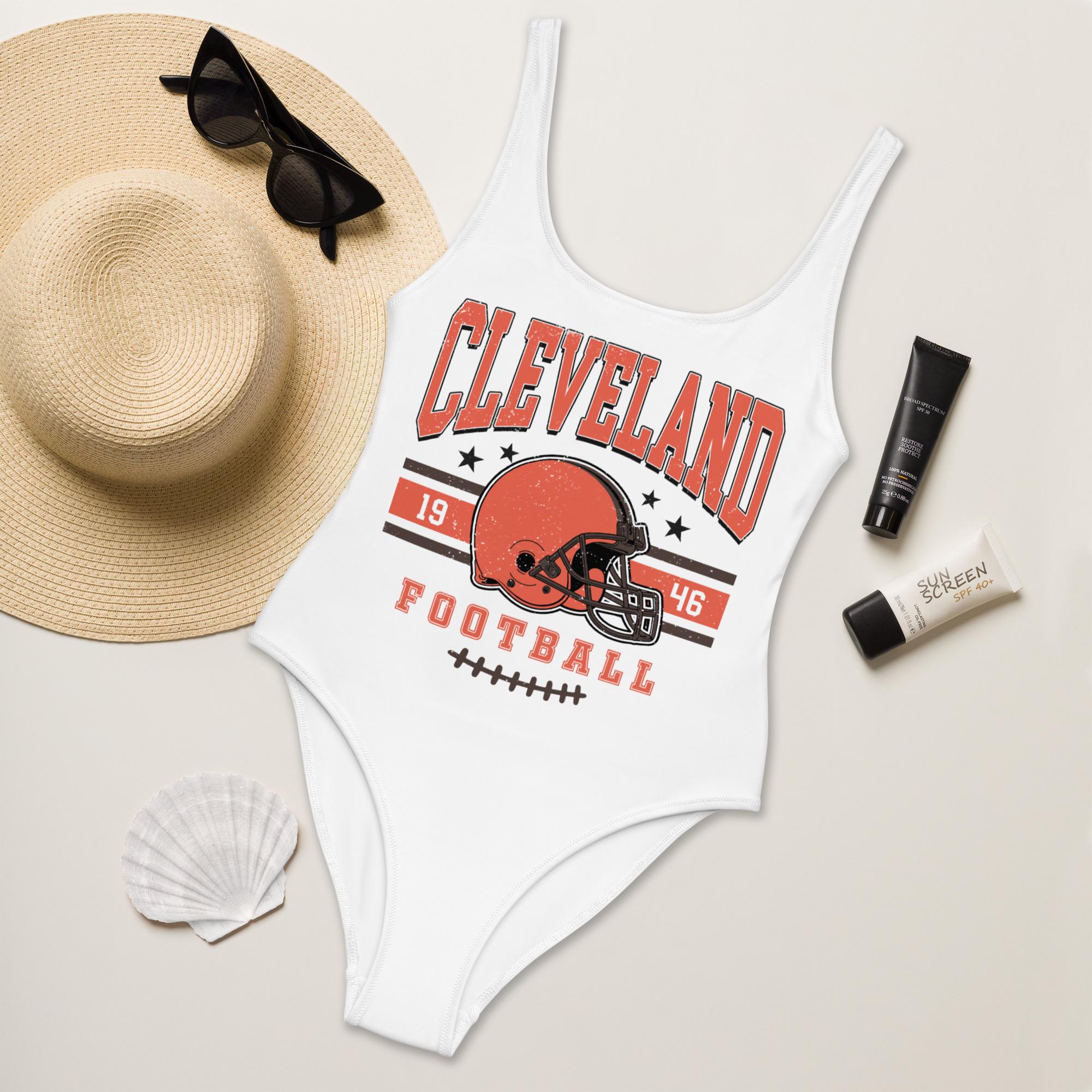 Discover Cleveland Football Women's Summer Bikini Swimsuit, Sport Swimwear, Game Day Swimsuit