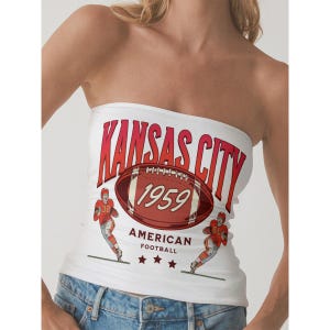 Kansas City Tube Top, Damen Football Spieltag Shirt, Retro Style Sport Outfit