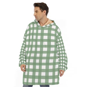 Coperta con cappuccio in pile Sherpa per le feste, morbida coperta natalizia indossabile, caldo regalo invernale oversize