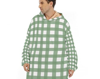 Manta con capucha de sherpa navideña, acogedora manta navideña, cálido regalo de invierno de gran tamaño.