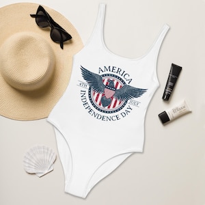 Maillot de bain une pièce 4 juillet, maillot de bain drapeau des Etats-Unis, maillots de bain patriotiques, maillot de bain rouge blanc et bleu, tenue de la fête de l&#39;indépendance