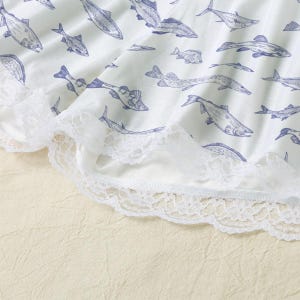 Fish Print Cami Pajama Set, Lace Edge Sleepwear image 4