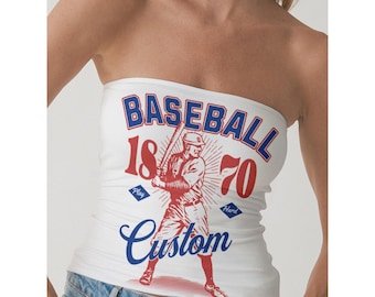 Top de béisbol personalizado, top personalizado para el día del partido, conjunto para aficionada al béisbol para mujer, top de equipo personalizado