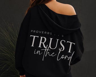 Sudadera con capucha "Confía en el Señor" de Proverbios 3:5-6, sudadera con las Escrituras Cristianas, sudadera con capucha con temática de fe, sudadera con capucha para regalo religioso