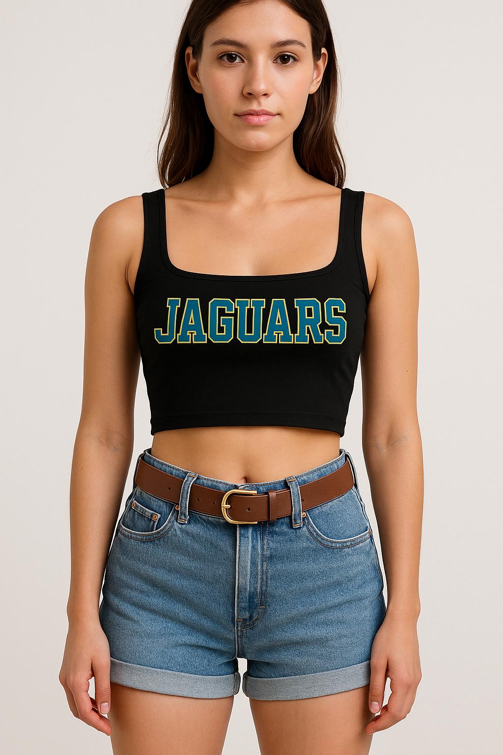 Discover Jaguars Football Crop Tank Top, Game Day Outfit, Cute Football Team Crop Tank Top