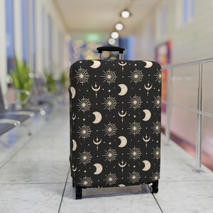 Celestial-bagagehoes - reisstijl, boho-accessoires voor Wanderlust, zon- en maanontwerp, uniek cadeau voor reizigers