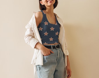 Crop Top med USA-flagga, patriotisk 4 juli-outfit