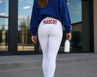 Aangepaste hoge taille legging, gepersonaliseerde sportlegging, aangepaste teamkleuren, traininglegging, sportlegging, sportkleding