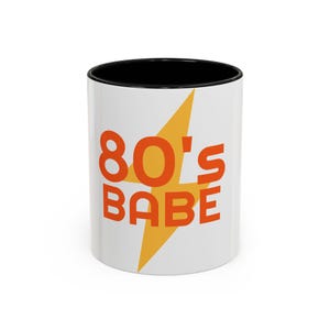 Caneca de café estilo Babe dos anos 80, caneca retrô, copos estilo vintage, presente para amantes dos anos 80, xícara de café estilosa, decoração nostálgica para casa