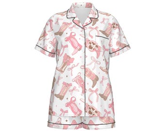 Western Cowgirl Bachelorette Pajama Set, Bride Squad Rodeo Sleepwear, Country Western Bridal Party P