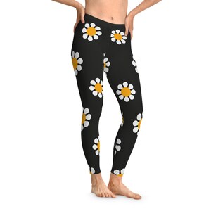Floral Stretchy Leggings, Comfortable Activewear, Yoga, Fitness, Casual Wear, Gift for Her, Spring Fashion