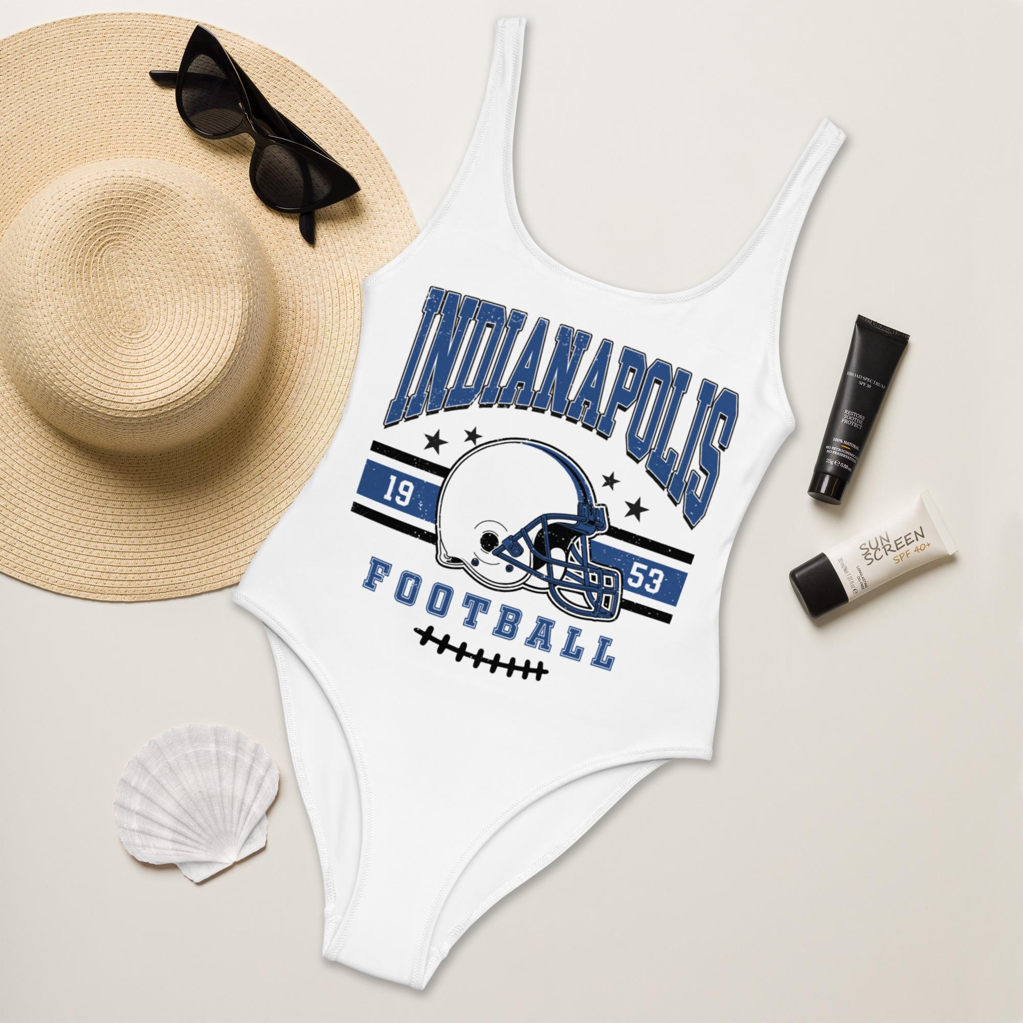 Discover Indianapolis Football Womens Swimsuit, Game Day Swimwear, Beach Party Swimsuit