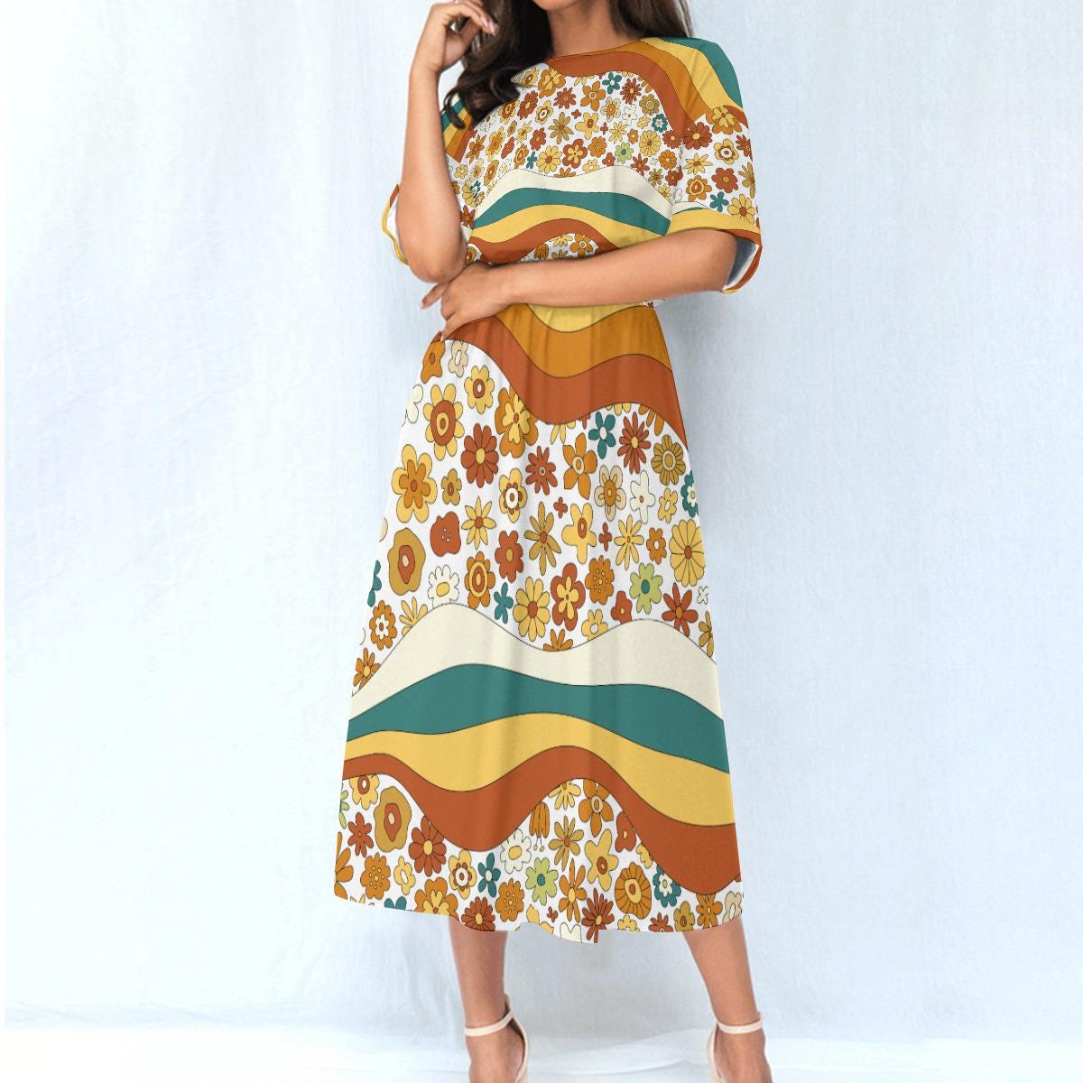 princess polly baby blue dress Earthy Boho Dress