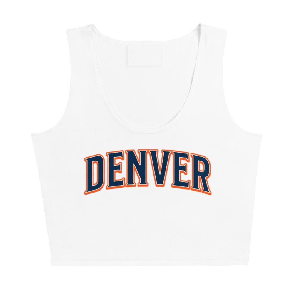 Discover Denver Football Crop Tank Top, Game Day Outfit, Sports Fan Top