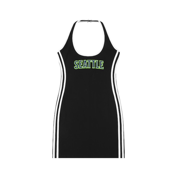 halter sports dress Black Rally Halter Dress