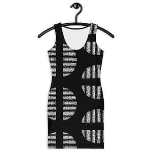 Black and White Patterned Dress, Women’s Summer Dress, Classic Print, Gift for Her