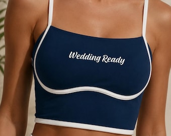 Wedding Ready Sports Bra, Bridal Workout Bra, Bride Activewear, Wedding Gym Top, Fitness Sports Bra, Women's Athletic Sports Bra