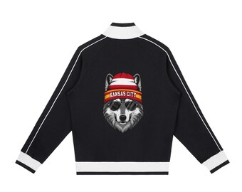 Veste de football à glissière Kansas City unisexe, veste de sport rétro zippée, couche légère décontractée