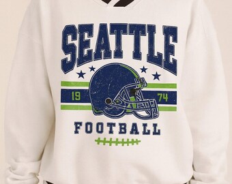 Seattle Unisex Sweatshirt, Football Fan Crewneck, Vintage Game Day Pullover, Cozy Unisex Sports Top, Tailgate Season Gift