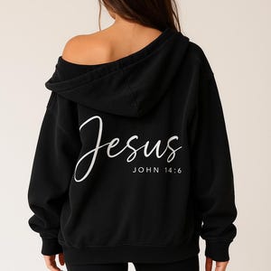 Jesus John 14 6 Zip Hoodie, Christian Scripture Jacket, Glaubensbasierter Zip Hoodie, religiöser Geschenk Hoodie