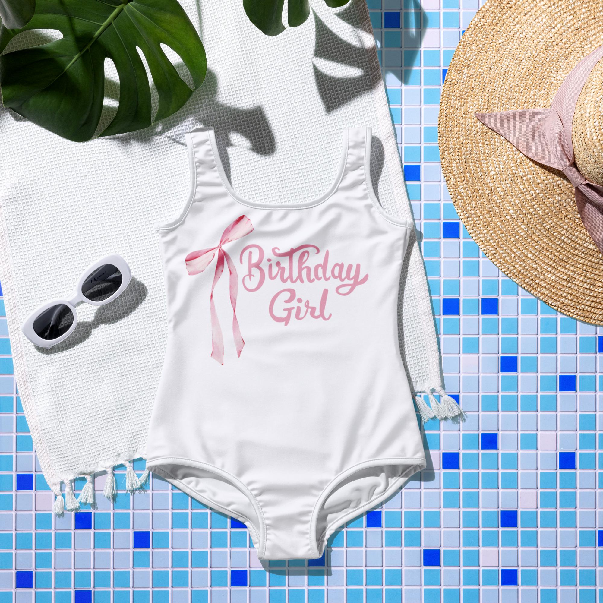 Birthday Swimsuit For Teen Girls, Cute One Piece Bathing Suit, Fun Summer Swimwear For Youth